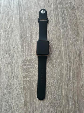 Apple watch series 3 rosé 42 mm met zwarte originele band beschikbaar voor biedingen