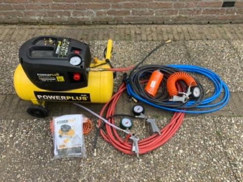 PowerPlus Compressor POWX1730 - 24 litermpressor, Doe-het-zelf en Verbouw, Compressors, Gebruikt, 6 tot 10 bar, Minder dan 25 liter