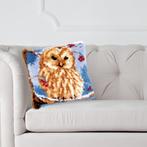 Smyrna, latch hook kussen, diy kit, uil in de sneeuw, Nieuw, Ophalen of Verzenden, H, Knutselwerk