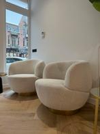 Draai fauteuil boucle gebroken wit 3x, Ophalen of Verzenden