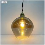 Qazqa hanglamp, rookglas, bol - snoer en fitting, Kunststof, Gebruikt, Vintage Hotel chique, Ophalen of Verzenden