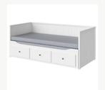 HEMNES Bedbank met 3 lades + matras, Ophalen, Gebruikt, Wit, Tweepersoons