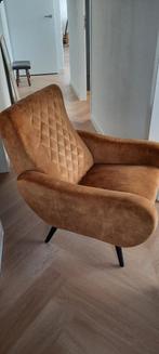 Twee stuks goudkleurige Fauteuils, Huis en Inrichting, Fauteuils, Ophalen, 75 tot 100 cm, Zo goed als nieuw, Stof