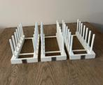 3x Riviera Maison Houten Wit Bordenrek Plate Rack ZGAN, Huis en Inrichting, Keuken | Keukenbenodigdheden, Verzenden, Zo goed als nieuw
