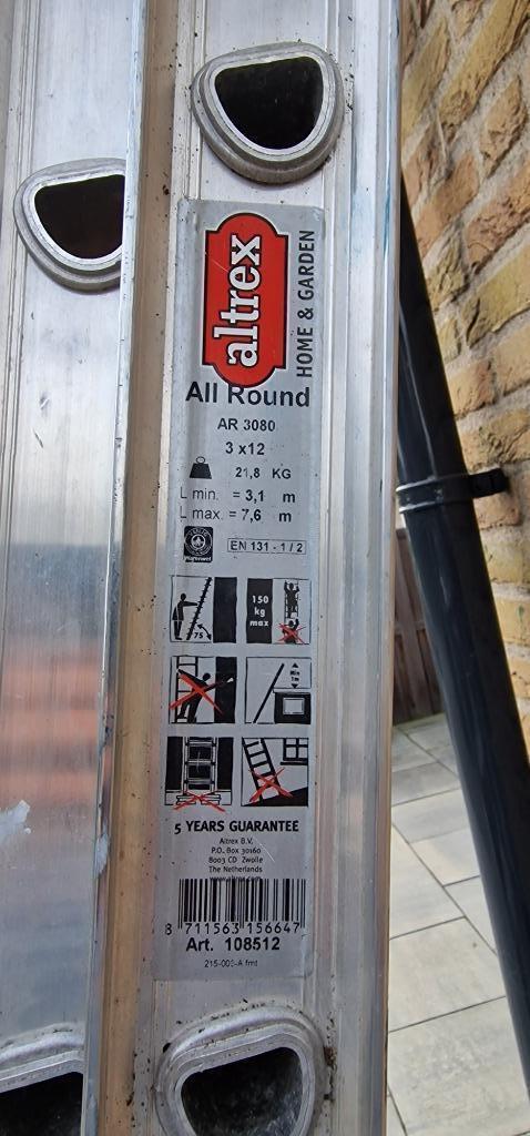 Altrex All Round 3x12 reformladder, Doe-het-zelf en Verbouw, Ladders en Trappen, Gebruikt, Ladder, 4 meter of meer, Opvouwbaar of Inschuifbaar
