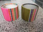 Twee vrolijke handgemaakte lampenkappen, Huis en Inrichting, Lampen | Lampenkappen, Rond, Ophalen of Verzenden, Zo goed als nieuw