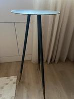 Hoge zwart/ gouden metalen bijzettafel Dutch Bone, Ophalen, Minder dan 55 cm, Metaal of Aluminium, Rond