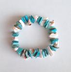 Mooie schelpen/stenen armband, Ophalen of Verzenden, Zo goed als nieuw, Blauw, Overige materialen