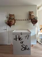 Gender reveal box exclusief ballonnen, Hobby en Vrije tijd, Feestartikelen, Ophalen, Zo goed als nieuw, Versiering, Geboorte of Huwelijk
