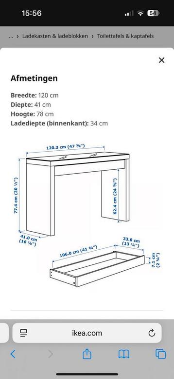 Witte kaptafel met glazen blad beschikbaar voor biedingen