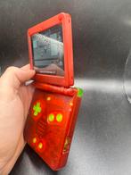 Game Boy Advance SP - Transparant Rood ips mod, Spelcomputers en Games, Spelcomputers | Nintendo Game Boy, Gebruikt, Lenn hodes