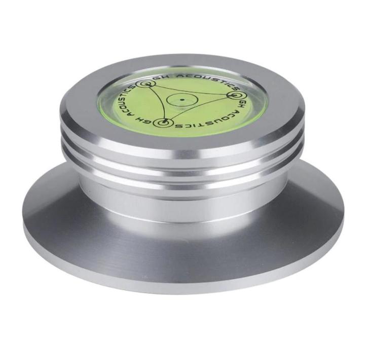 Platengewicht | platenpuck met waterpas | Zilverkleurig!, Audio, Tv en Foto, Platenspelers, Nieuw, Platenspeler-onderdeel, Overige merken