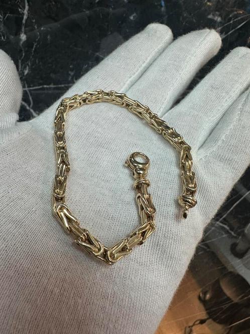 14k gouden prachtige koningsarmband, Sieraden, Tassen en Uiterlijk, Armbanden, Nieuw, Goud, Ophalen of Verzenden
