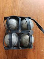 Vintage Jeu de Boules Set met Leren Draagriem, Sport en Fitness, Bowlen, Ophalen