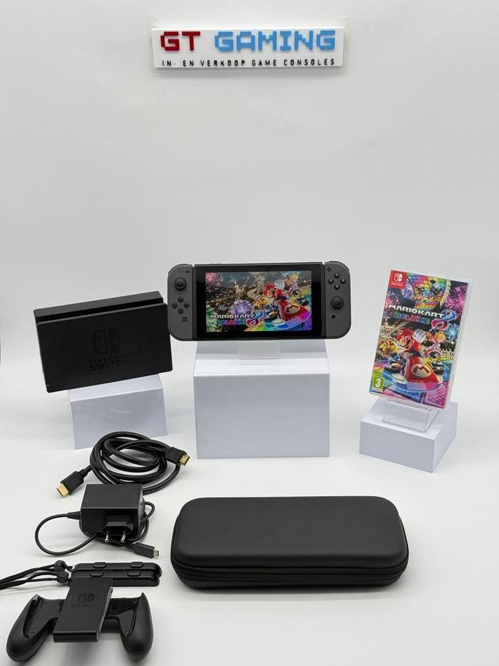 NINTENDO SWITCH NIEUW MODEL 2023 V2 MARIO KART, Spelcomputers en Games, Spelcomputers | Nintendo Switch, Zo goed als nieuw, Switch 2019 Upgrade