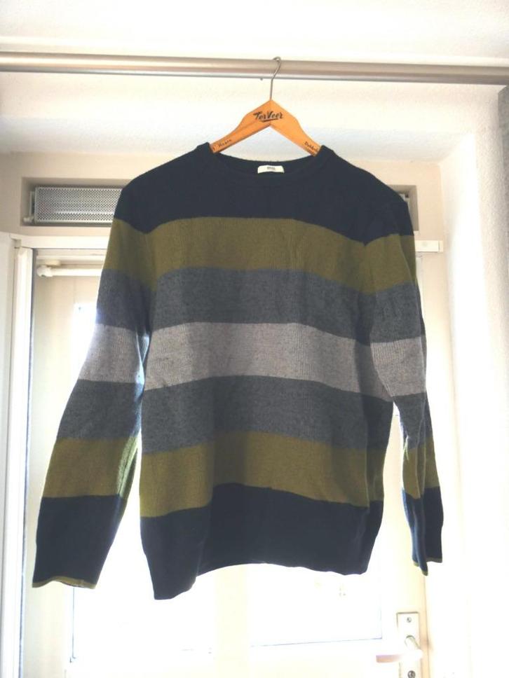 BRAX herentrui maat 54-wol/katoen mix, groen/grijs/zwart, Kleding | Heren, Truien en Vesten, Gedragen, Maat 52/54 (L), Grijs, Verzenden