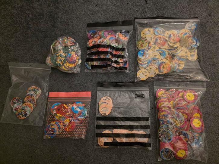 Paar zakken met flippo's (wat zeldzamer series), Verzamelen, Flippo's, Losse flippo's, Adventure, Chester Cheetos, Guinness Record