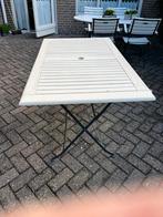 Tuinset: 4 stoelen + tafel, Ophalen of Verzenden, Gebruikt, Rechthoekig, Metaal