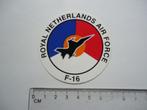 sticker oud F16 leger klu retro vliegtuig f-16 militair, Verzenden, Zo goed als nieuw, Bedrijf of Vereniging