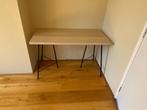 Houtkleurig bureau zwarte poten Ikea LAGKAPTEN / TILLSLAG, Ophalen, Gebruikt, Bureau