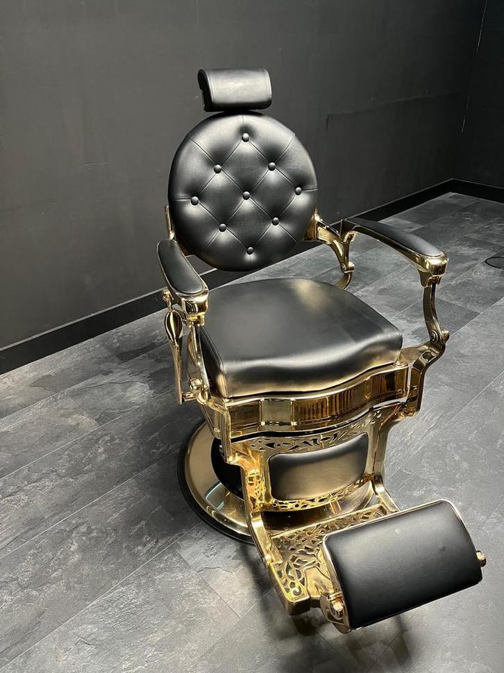 John Barber IMPERIAL kappersstoel, Huis en Inrichting, Stoelen, Zo goed als nieuw, Eén, Leer, Metaal, Zwart, Ophalen