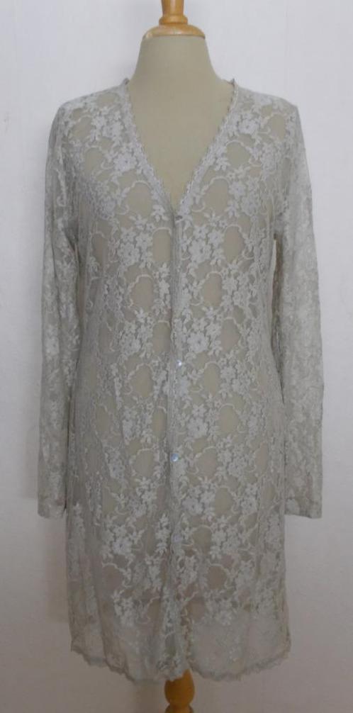 Lichtgroen kant look vest/top! L, Kleding | Dames, Tops, Zo goed als nieuw, Maat 42/44 (L), Groen, Lange mouw, Verzenden