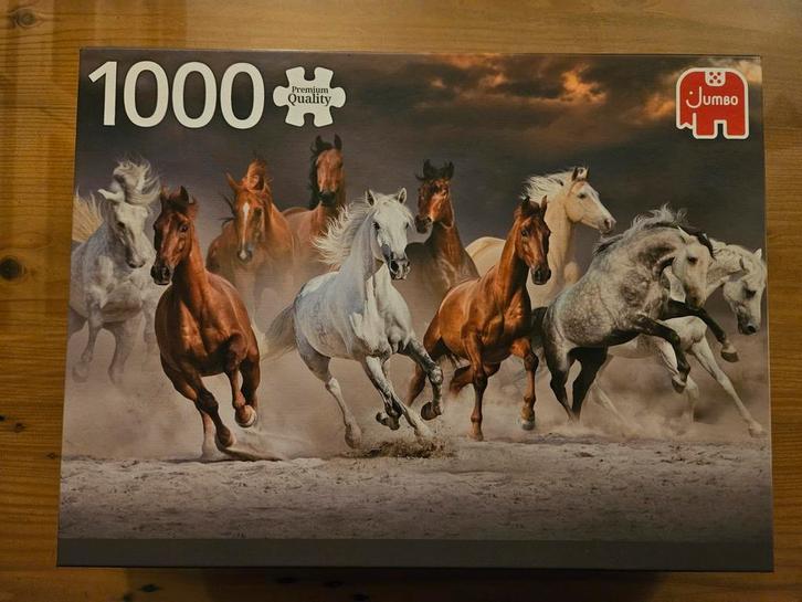 Jumbo puzzel 1000🧩 paarden, Hobby en Vrije tijd, Denksport en Puzzels, Zo goed als nieuw, 500 t/m 1500 stukjes, Ophalen of Verzenden