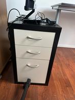 IKEA Galant bureau + kasten - Zwartbruin/Wit - 3 Lades, Ophalen, Gebruikt, 3 of 4 laden, Minder dan 100 cm