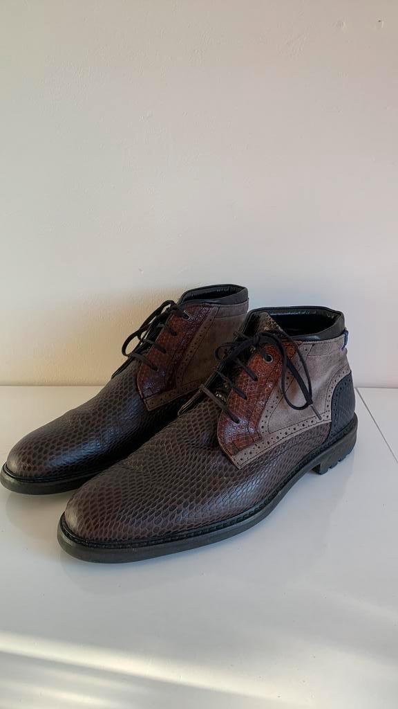 Floris van Bommel nette hoge schoenen, maat 9,5, Kleding | Heren, Schoenen, Zo goed als nieuw, Bruin, Ophalen of Verzenden