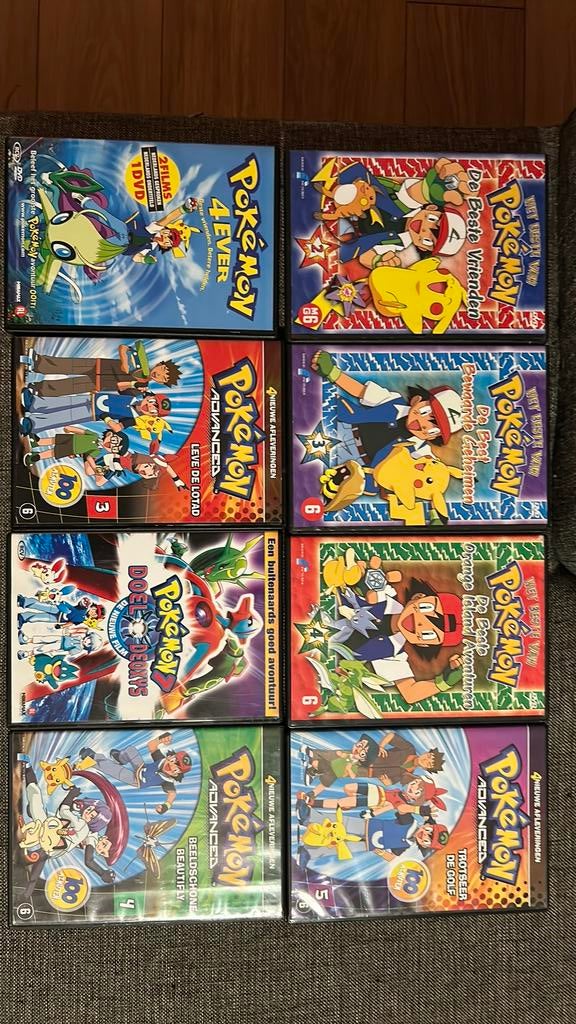 8 pokemon dvds goede staat, Alle leeftijden, Ophalen of Verzenden, Zo goed als nieuw