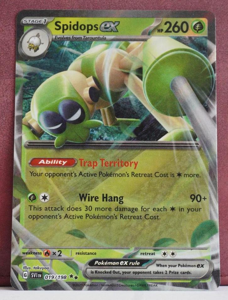 Spidops EX 019-198 Scarlet & Violet Pokèmon Kaart, Hobby en Vrije tijd, Verzamelkaartspellen | Pokémon, Nieuw, Losse kaart, Verzenden