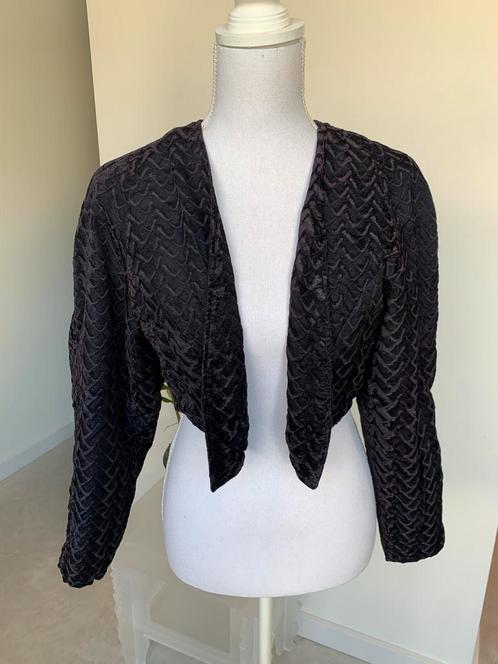 ZGAN handgemaakt kort zwart jasje mt 42, Kleding | Dames, Jasjes, Kostuums en Pakken, Zo goed als nieuw, Jasje, Maat 42/44 (L)