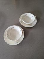Zuid-Holland Plateel Consommé Kommen met Schotel, Gebruikt, Ophalen of Verzenden, Kom(men), Overige stijlen