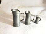 3 kleine tinnen  maatkannetjes, Antiek en Kunst, Antiek | Tin, Ophalen