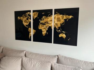 Golden World Map" (3x) – Glass beschikbaar voor biedingen