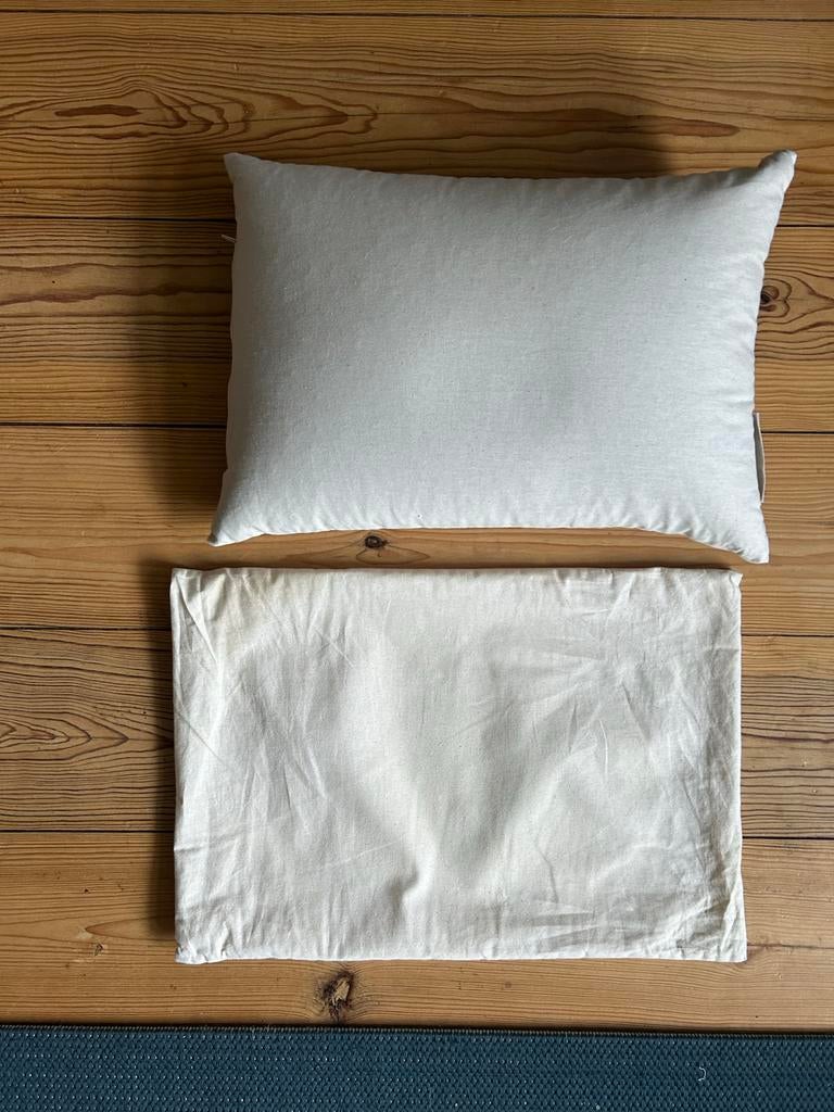 Boekweitkussen 50x24 cm met sloop, Ophalen of Verzenden, Nieuw, Wit, Rechthoekig