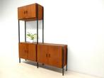 vintage simpla lux wandkast wandmeubel dressoir jaren60 teak, Gebruikt, ., Ophalen of Verzenden, Metaal