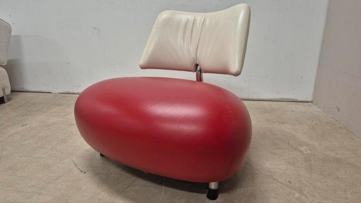 Prachtige Leolux pallone model pa design fauteuil, Huis en Inrichting, Fauteuils, Gebruikt, Leer, Metaal, 50 tot 75 cm, 75 tot 100 cm
