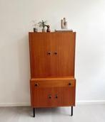 Vintage teakhouten highboard/kast, Combineurop, jaren 60, Ophalen, Gebruikt, 50 tot 100 cm, Scandinavisch, retro, jaren 60, sixties, Deens design