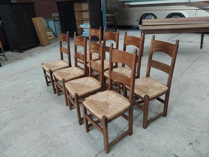 8 stoelen riet/hout igst teab klassiek landelijk, Antiek en Kunst, Antiek | Meubels | Stoelen en Banken, Ophalen of Verzenden