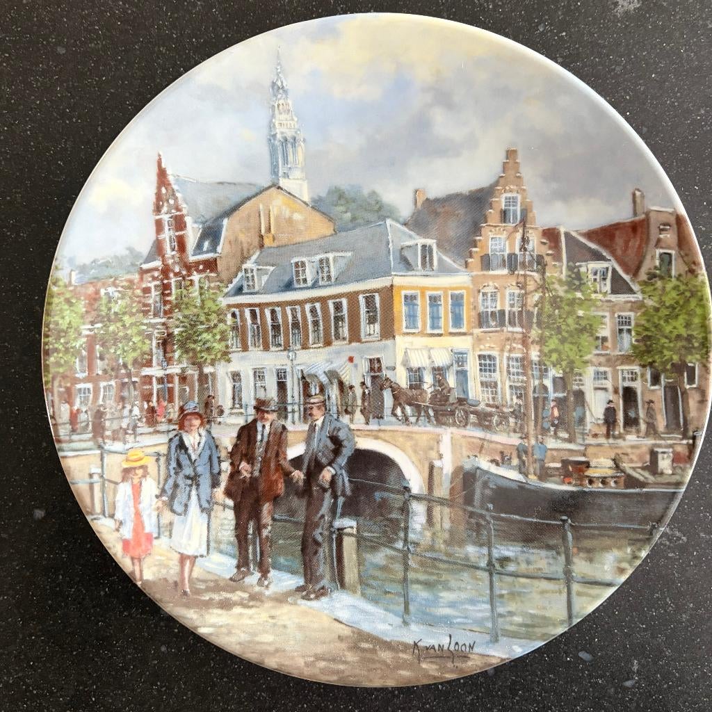 Mosa Wandbord Grachten van Holland Haarlem Stad  het Spaarne, Ophalen of Verzenden