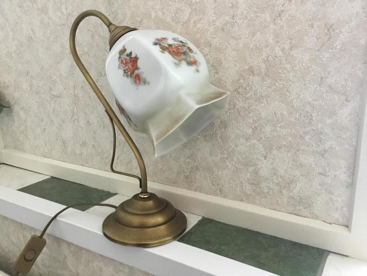 Vintage Tafellamp met Bloemenmotief, Muziek en Instrumenten, Orgels, Gebruikt, Ophalen