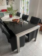 Eetkamer tafel (Graniet + RVS), Huis en Inrichting, Tafels | Eettafels, Ophalen, 200 cm of meer, 50 tot 100 cm, Zo goed als nieuw
