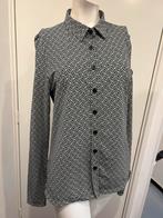 Penn & ink super leuke travelstof blouse zwart grey maat 40, Maat 38/40 (M), Penn & Ink, Zwart, Ophalen of Verzenden
