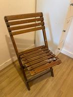 Vintage frans inklapbaar houten stoeltje, Tuin en Terras, Tuinstoelen, Ophalen, Gebruikt, Hout, Inklapbaar