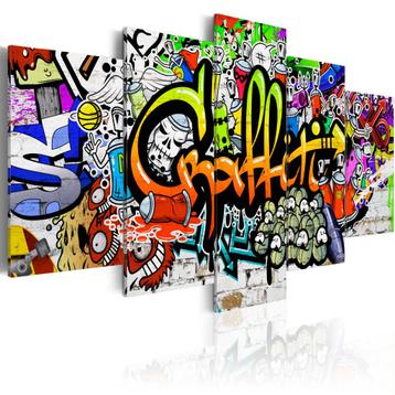186 Graffiti Colors 5 Luik Canvas Schilderij 200x100cm Nieuw beschikbaar voor biedingen
