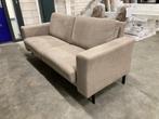 3 zitsbank stof zandkleur zwart metalen poten perfecte staat, Huis en Inrichting, Banken | Bankstellen, Driepersoons, 75 tot 100 cm