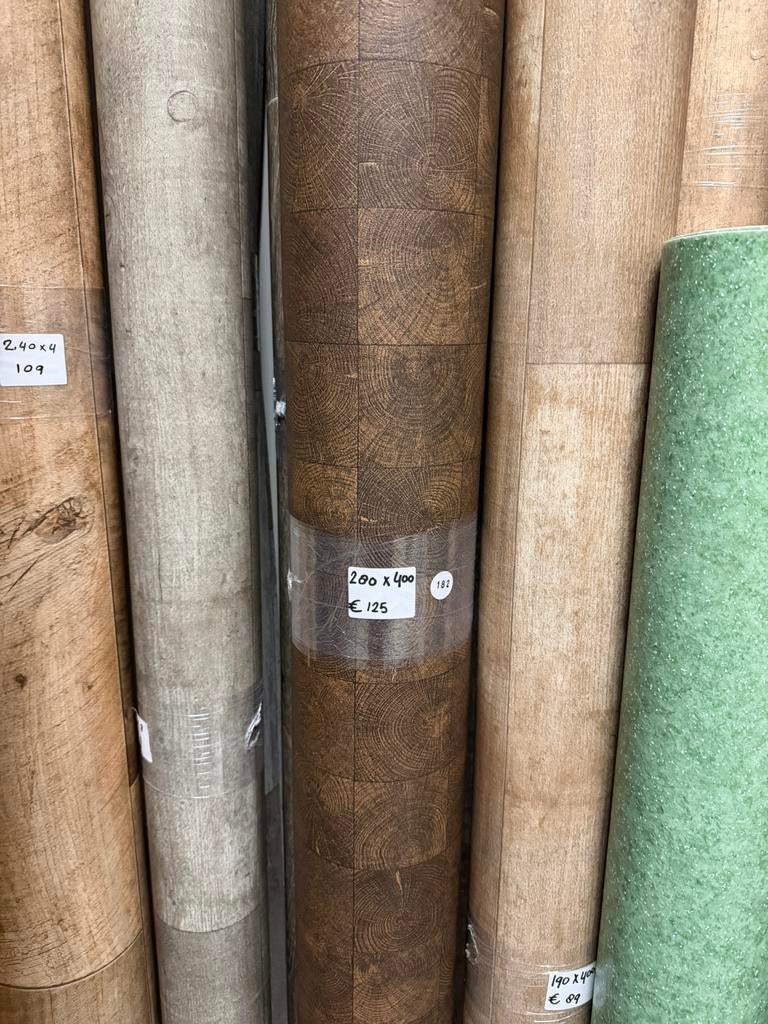 Donker Houtpartoon Vinyl Restpartij | 2,85x4,00mtr, Huis en Inrichting, Stoffering | Vloerbedekking, Ophalen, Nieuw, Nvt, Nvt
