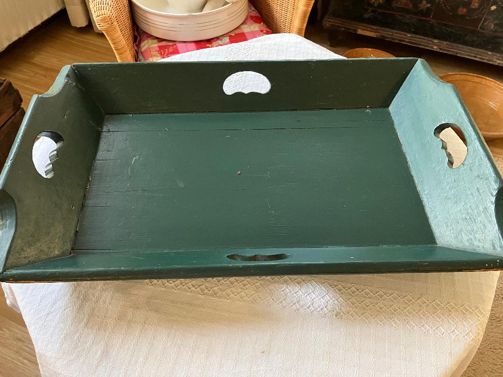 Groene mangel bak, Antiek en Kunst, Curiosa en Brocante, Ophalen of Verzenden