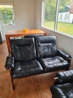 Vintage leren 2-zitsbank jaren 60 - Gratis, Ophalen, Gebruikt, Jaren 60, 150 tot 200 cm